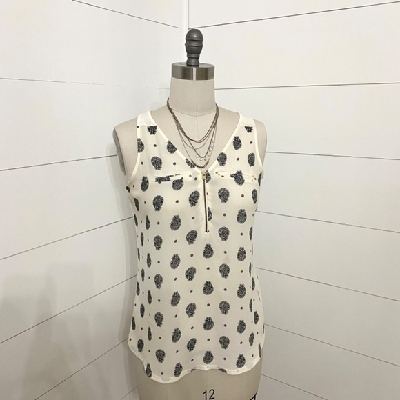 Express Sleeveless Fleur De Lis Top, Womens Size Medium - Picture 6 of 8